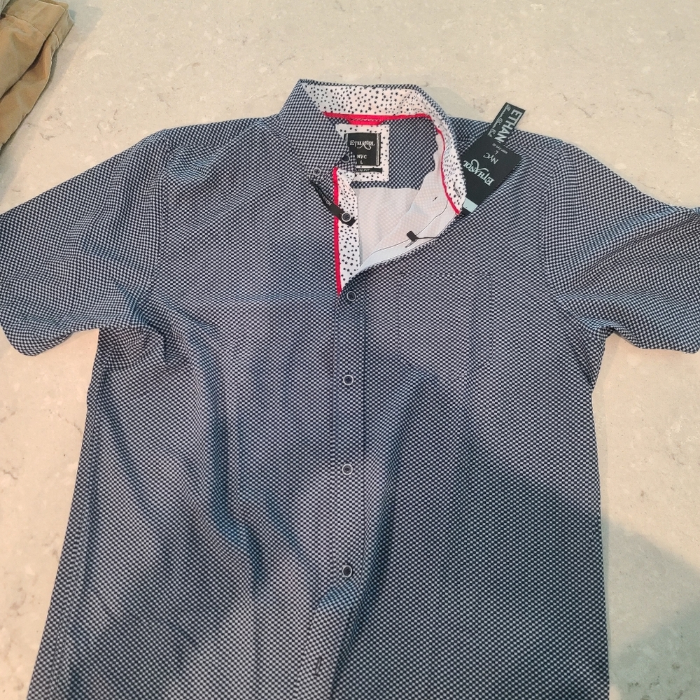 Ethanol Dri-fit Button Up - Red, White, and Blue